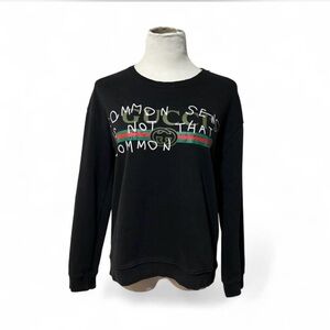 Designer GG Black Graphic Crew Neck Sweater